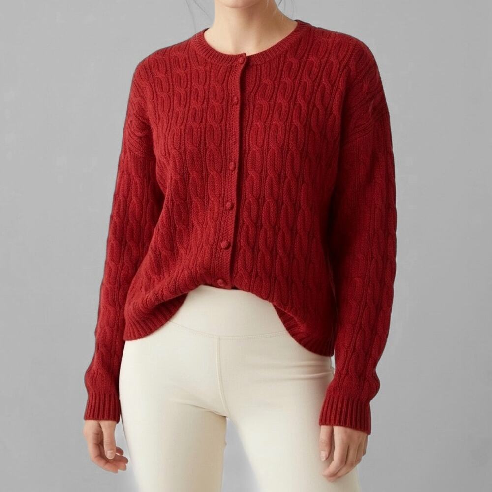 Vintage Cableknit Cardigan Sweater Minimalist Heritage Academia Rory Gilmore